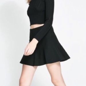 Zara Knit Flarred Miniskirt
